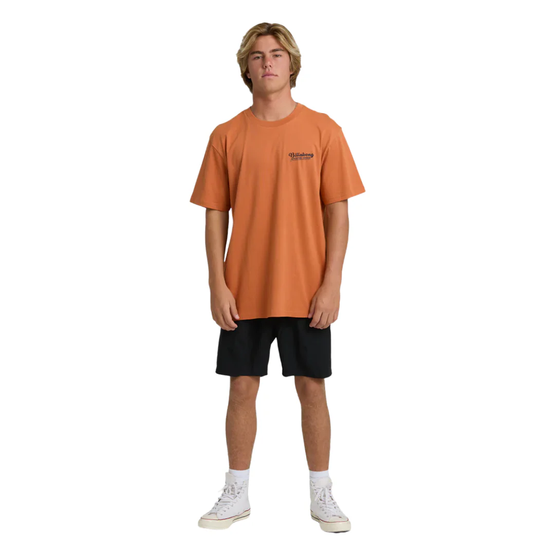 Billabong Men's Post Card Avid Premium SS Tee - Dusty Orange - Image 4