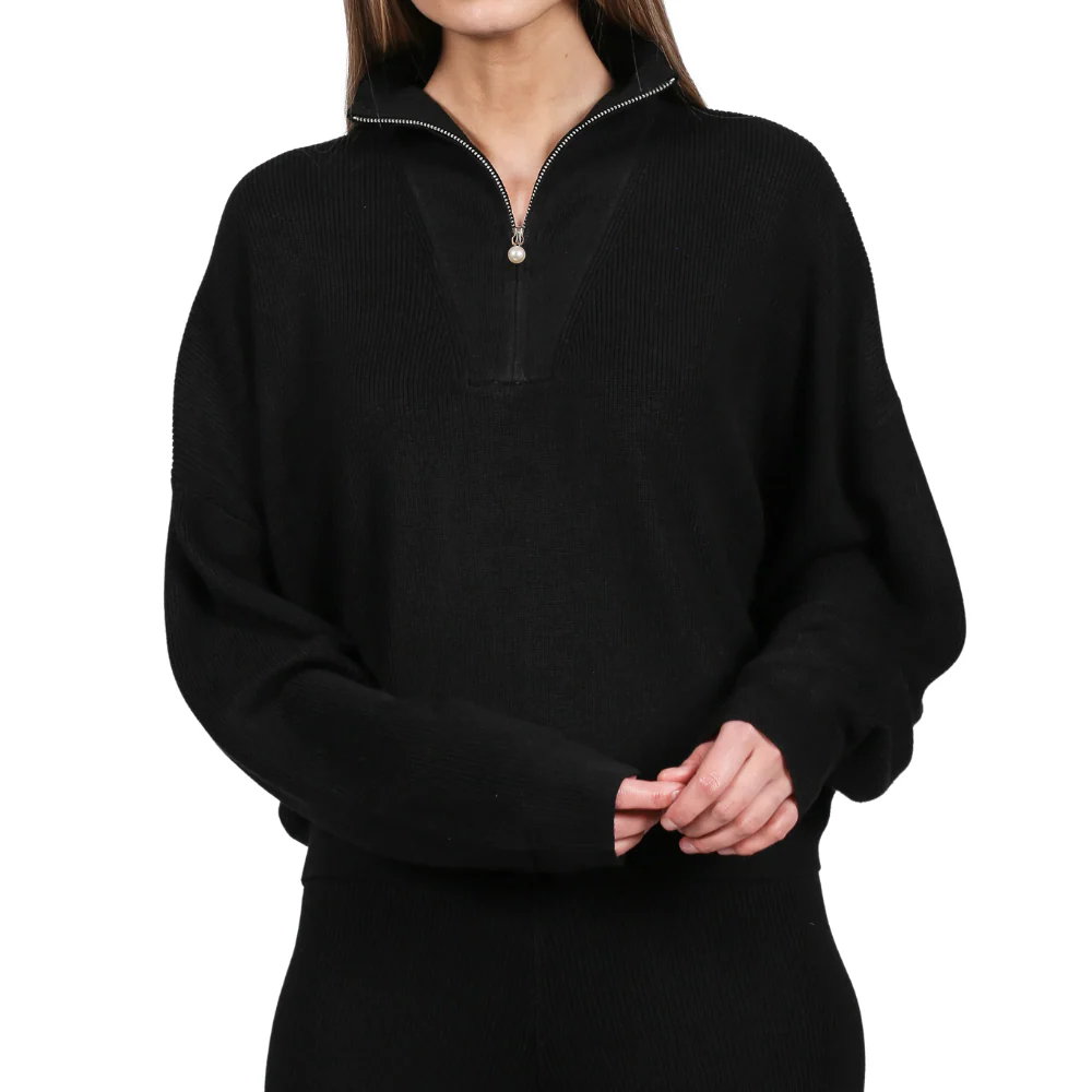 Brunette Half-Zip Ribbed Knit Popover - Image 3