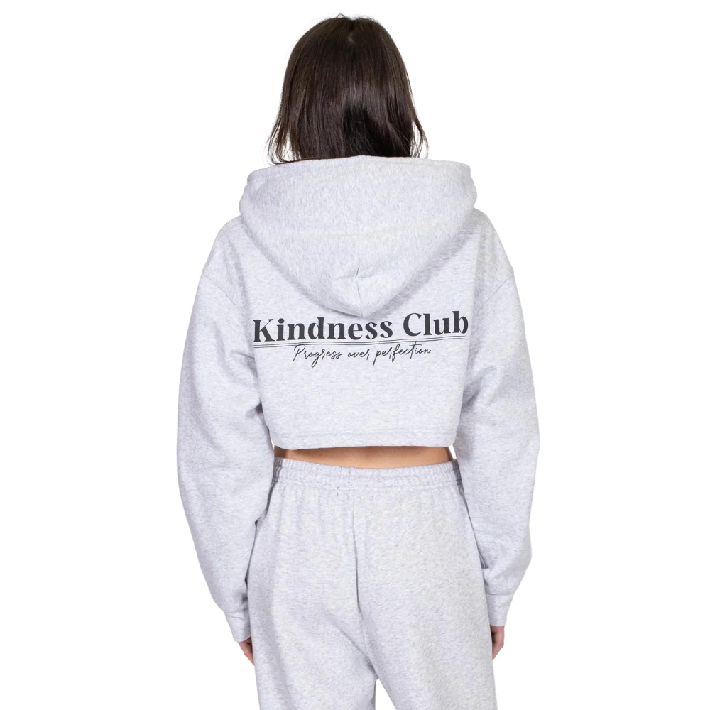 Brunette Kindmess Club Full Zip Crop Hoodie - Image 4