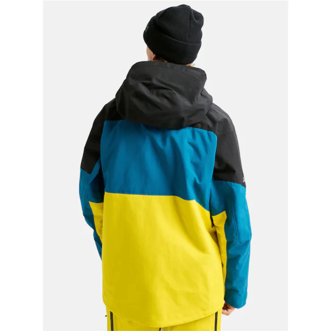 Burton Men's [ak] Swash GORE‑TEX 2L Jacket - True Black / Blue Teal / Atomic Yellow - Image 3
