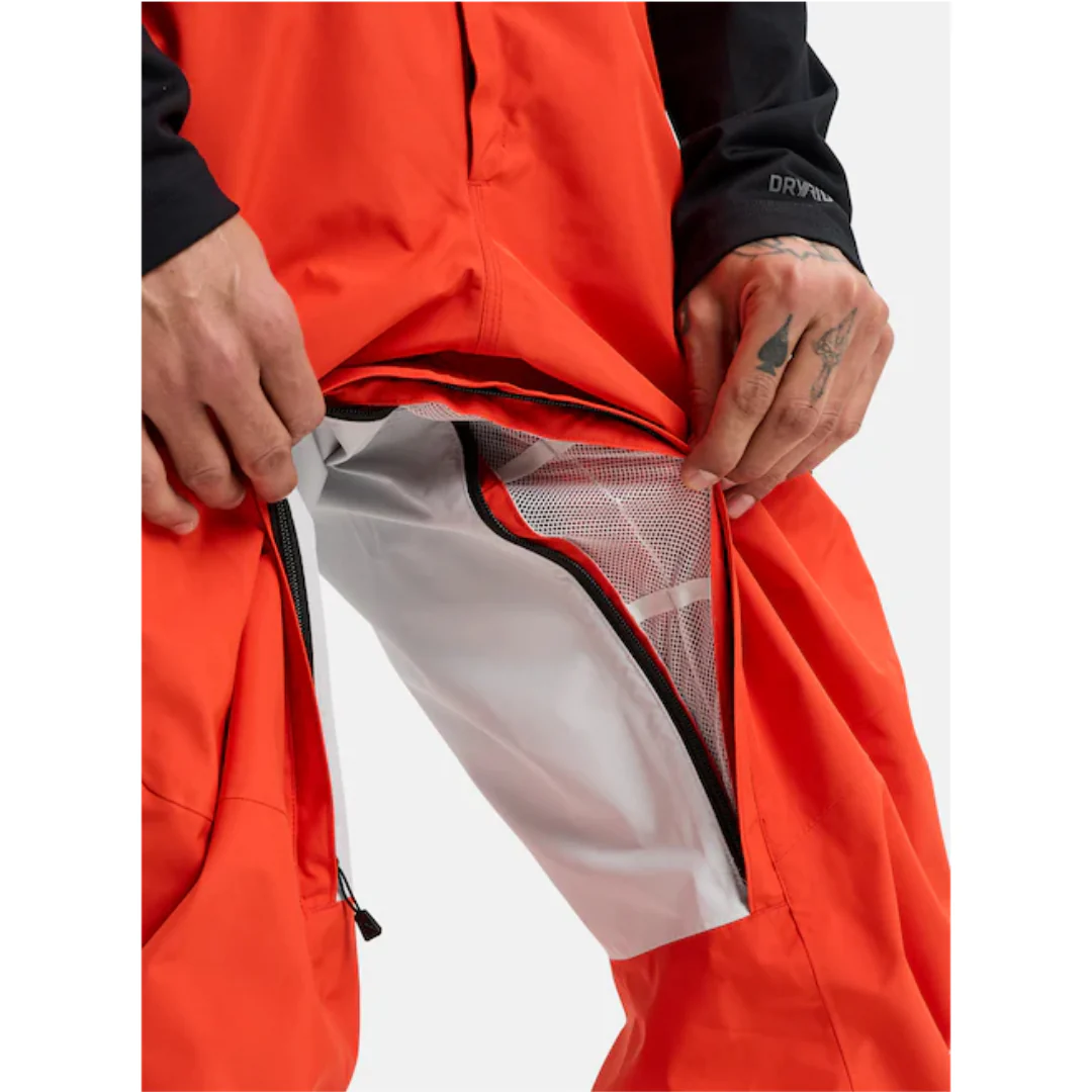 Burton Men's Reserve Gore Tex 2L Bib Snowpants-Fiesta Red/Gray Cloud - Image 8