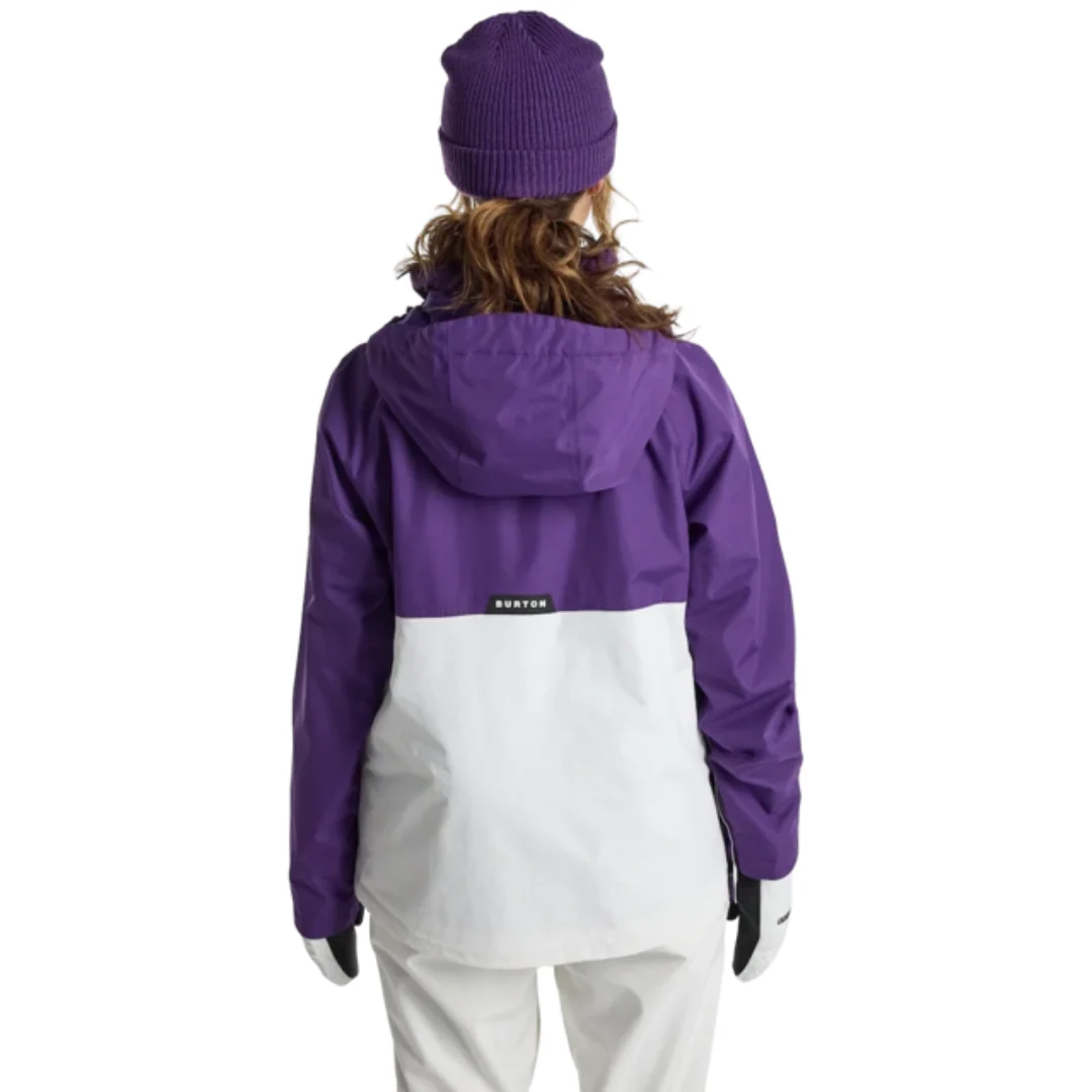 Burton Women's Frostner 2L Anorak Jacket - Imperial Purple/Stout White - Image 2