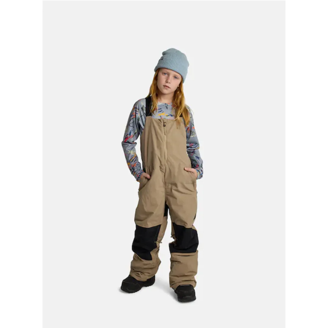 Burton Youth Skylar 2L Bib Snowpants-Summit Taupe - Image 2