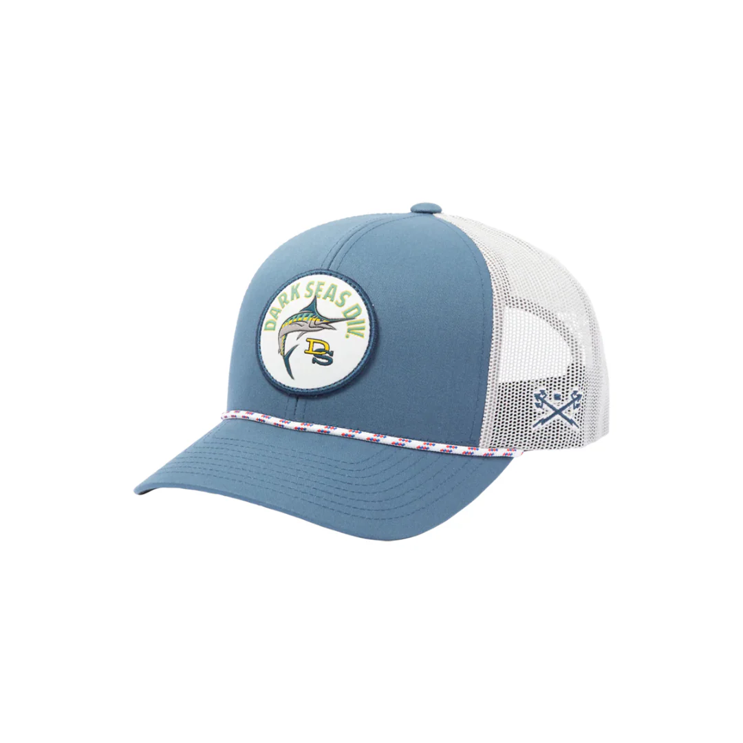 Dark Seas Men's Galloway Trucker Hat - Blue/Grey