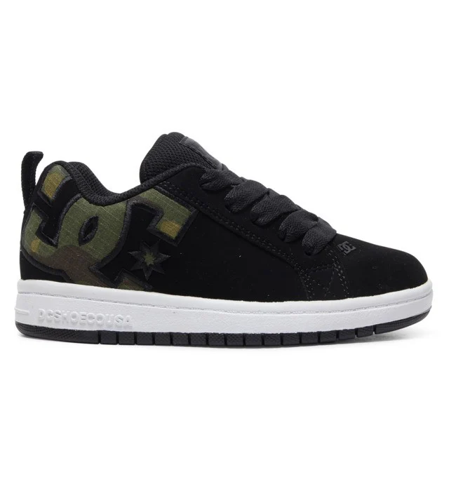 DC Mens Court Graffik Shoes - Black/Black/Green - Image 2