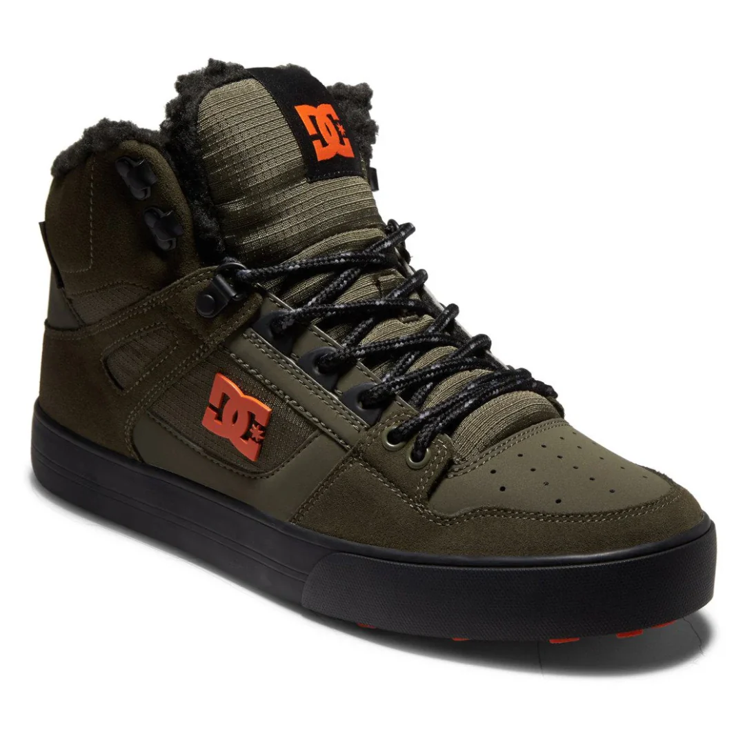 DC Men's Pure High-Top WC WNT Shoes - Dusty Olive/Orange - Image 2