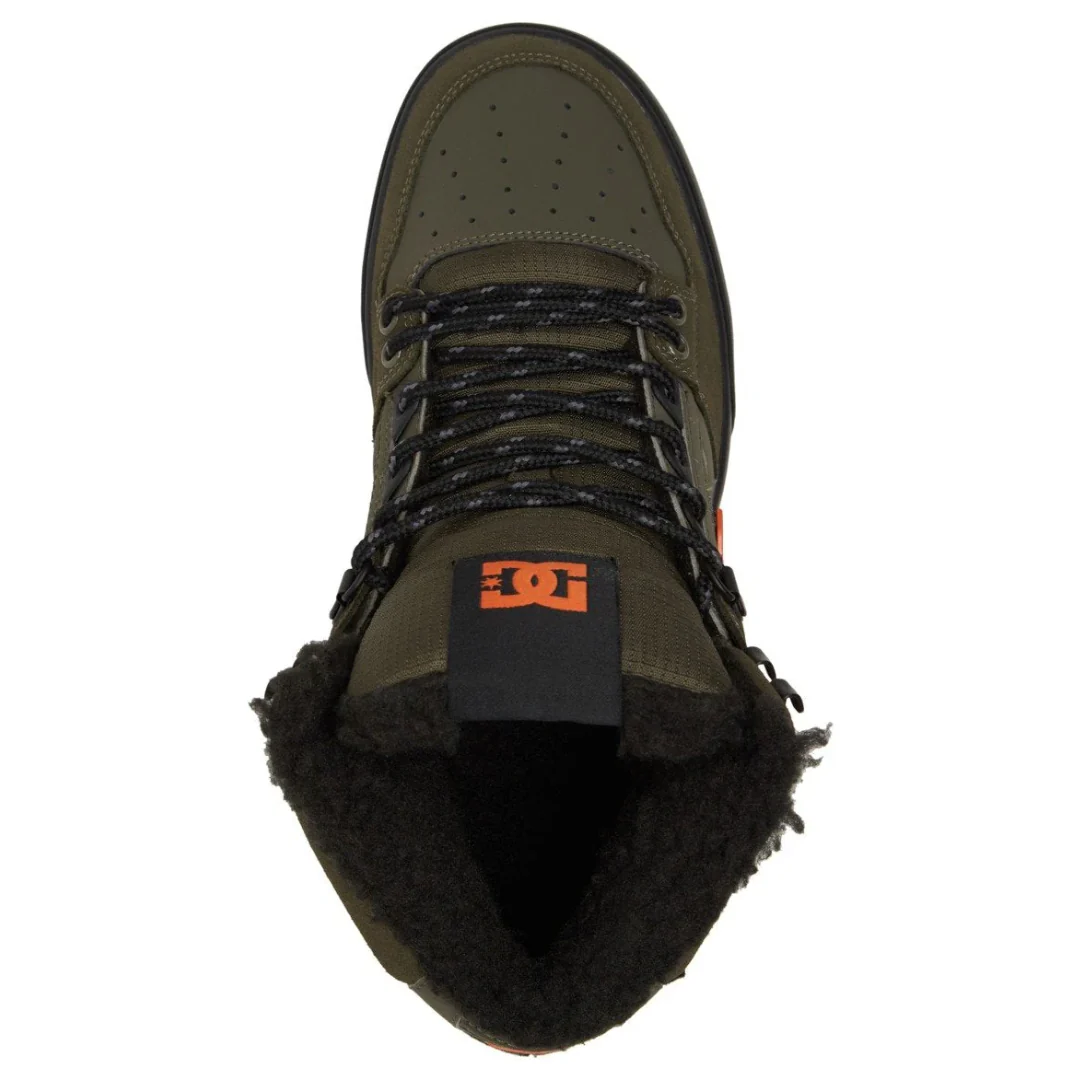 DC Men's Pure High-Top WC WNT Shoes - Dusty Olive/Orange - Image 3