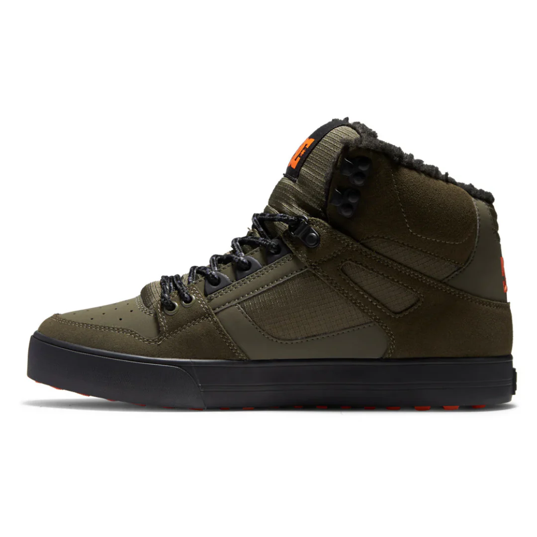 DC Men's Pure High-Top WC WNT Shoes - Dusty Olive/Orange - Image 4