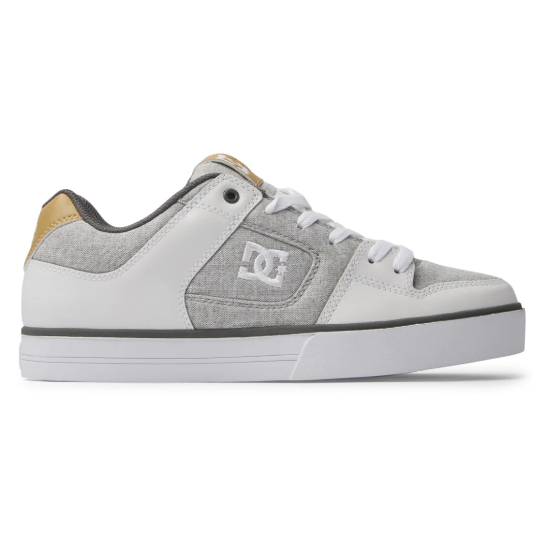 DC Men's Pure Skate Shoes - Grey/White/Grey - Image 2