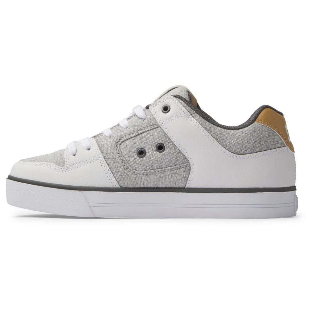 DC Men's Pure Skate Shoes - Grey/White/Grey - Image 3