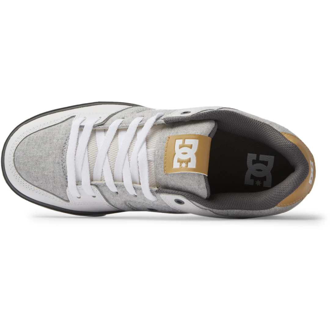 DC Men's Pure Skate Shoes - Grey/White/Grey - Image 7