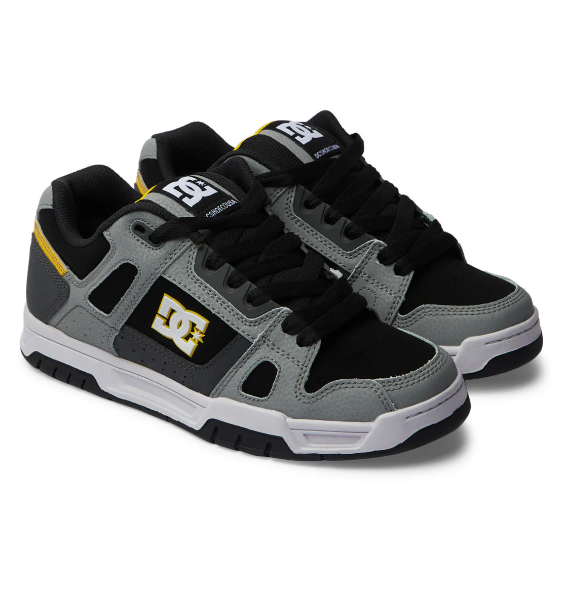 DC Men's Stag Shoes - Grey/Yellow - Image 2
