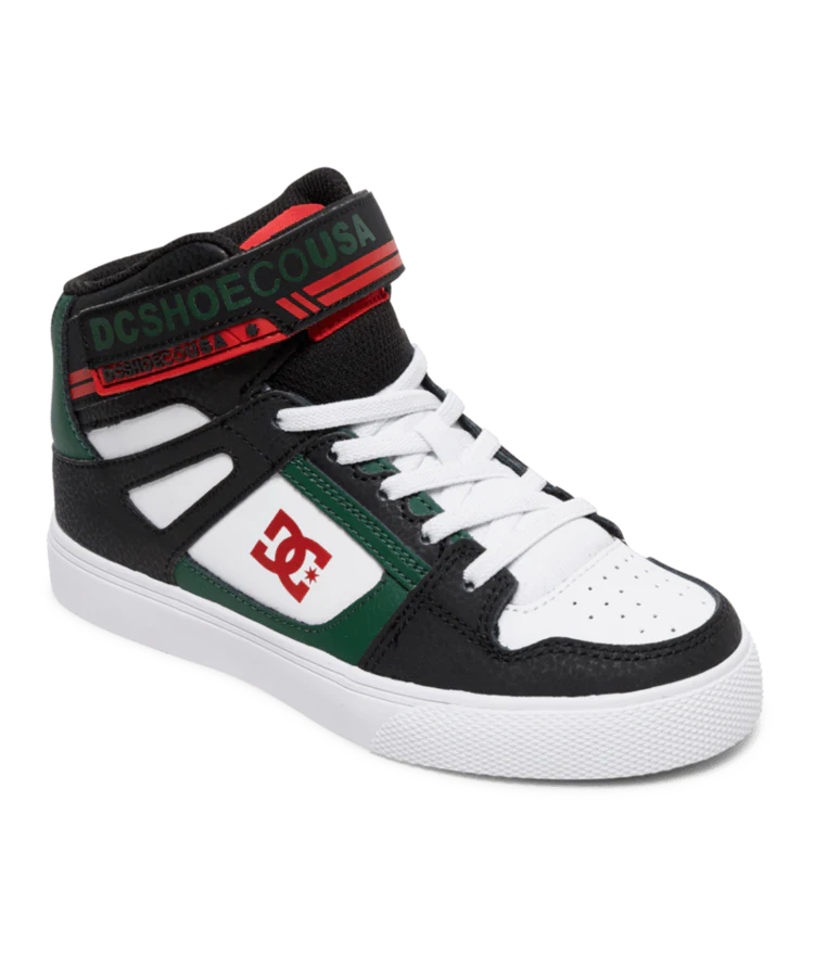 DC Pure Boys High Tops Shoes -Black/Green - Image 2
