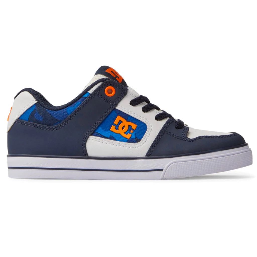 DC Pure Elastic Boys Shoes - Shady Blue/Orange - Image 2