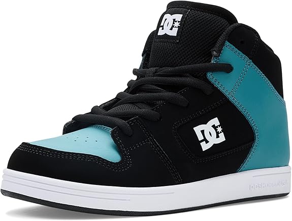 DC Youth Manteca 4 Hi Skate Shoes - Black/Teal/White