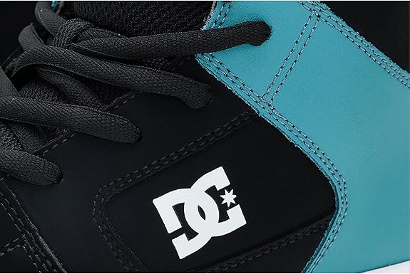 DC Youth Manteca 4 Hi Skate Shoes - Black/Teal/White - Image 3