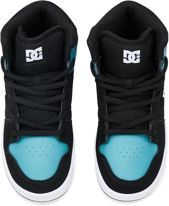DC Youth Manteca 4 Hi Skate Shoes - Black/Teal/White - Image 7