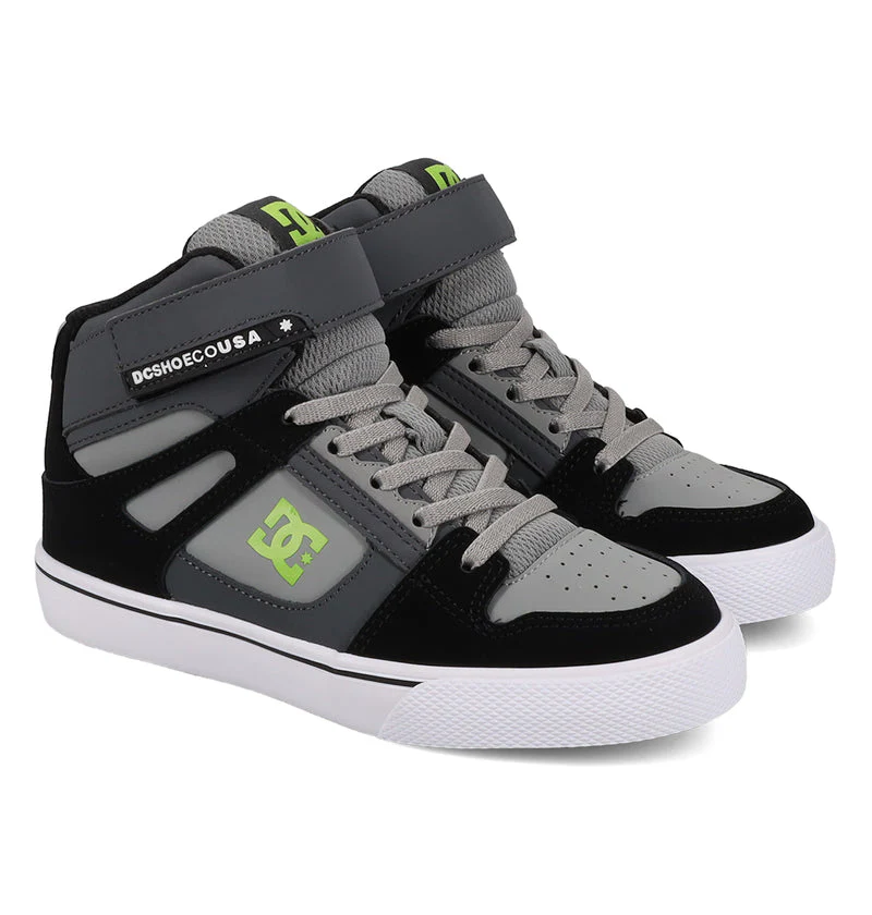 DC Youth Pure Hi Top EV Shoes - Gray/Black