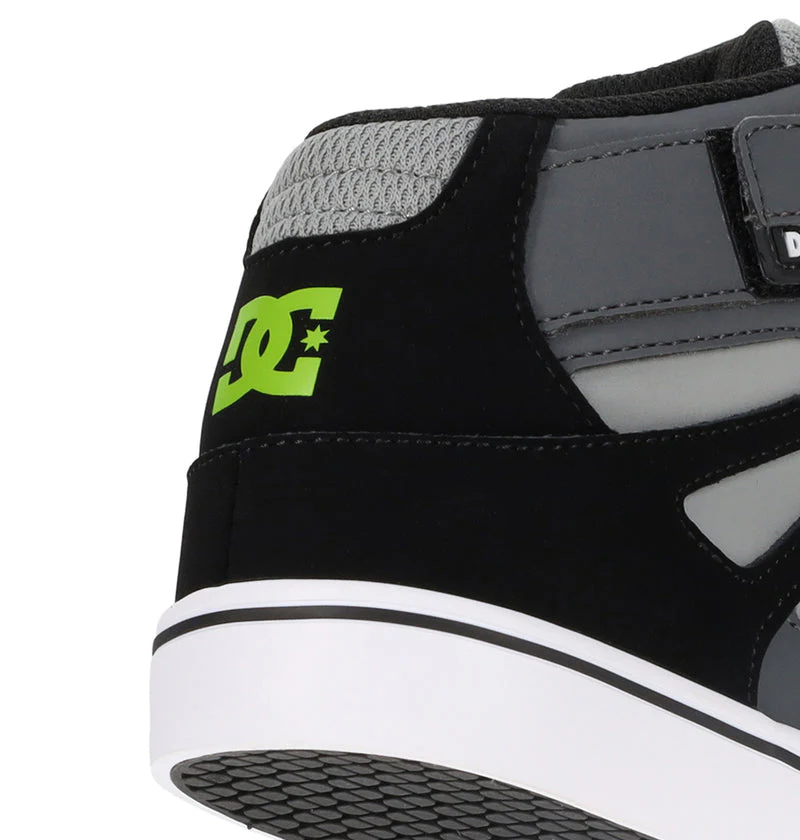 DC Youth Pure Hi Top EV Shoes - Gray/Black - Image 2