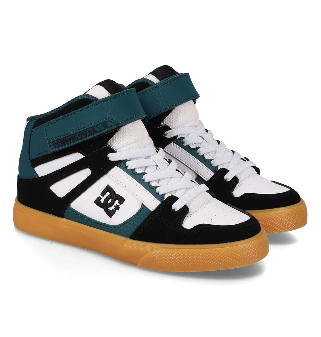 DC Youth Pure High Top EV Shoes - Black/Green/Gum - Image 5