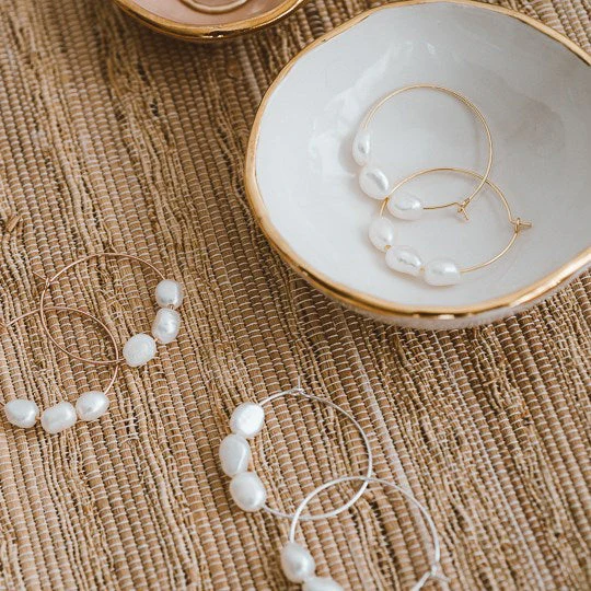 Glee Brooklin Hoops - White Pearl - Image 2