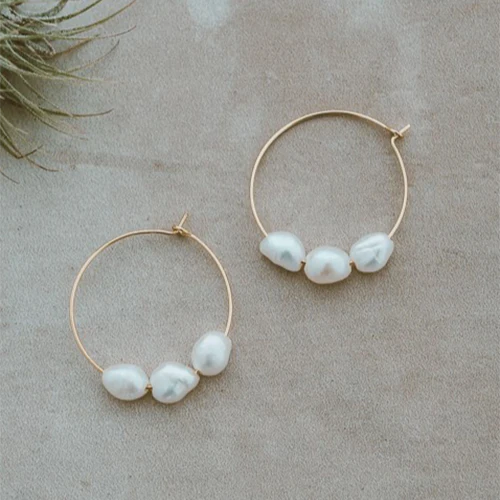 Glee Brooklin Hoops - White Pearl - Image 3