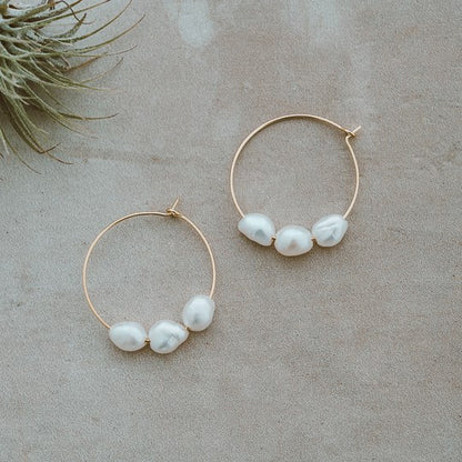 Glee Brooklin Hoops - White Pearl - Image 4