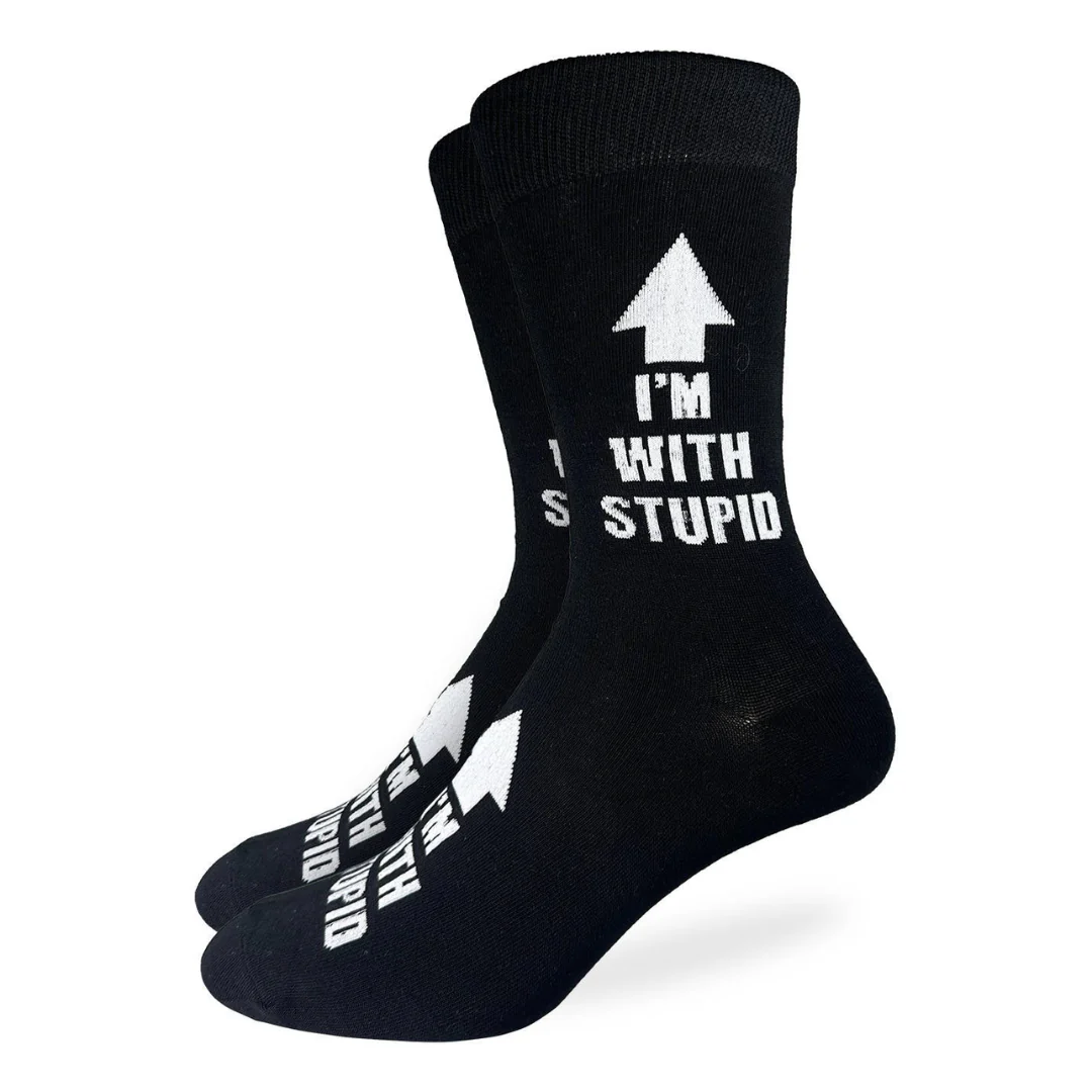 Good Luck Socks Men's I'm With Stupid Socks