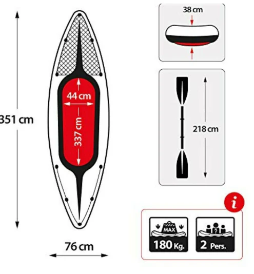 Intex Challenger K2 Inflatable Kayak - 2 Person - Image 13