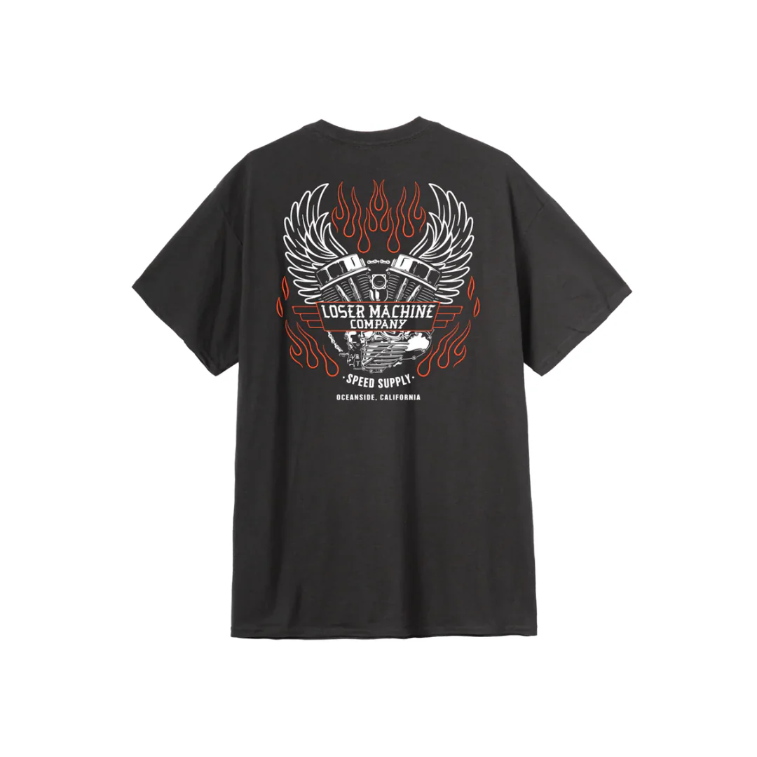 Loser Machine Men's Fly Wheel Pocket Tee - Black