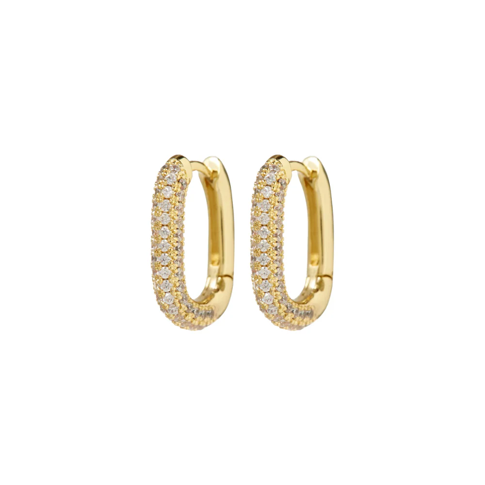 Luv Aj Pave Chain Link Huggies - Image 2
