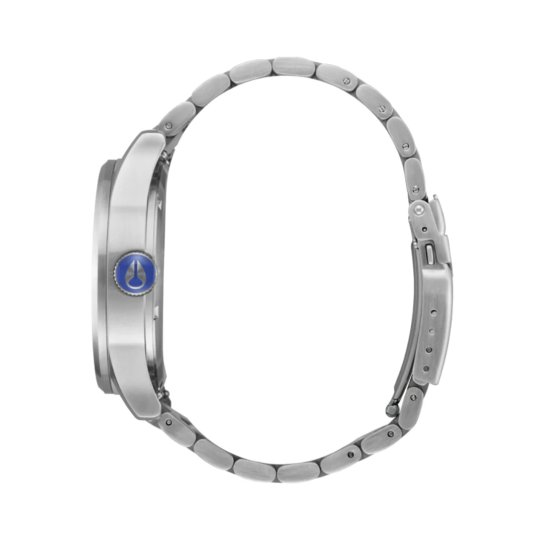 Nixon Sentry SS Unisex Metal Bands Watches - Silver Cobalt - Image 4
