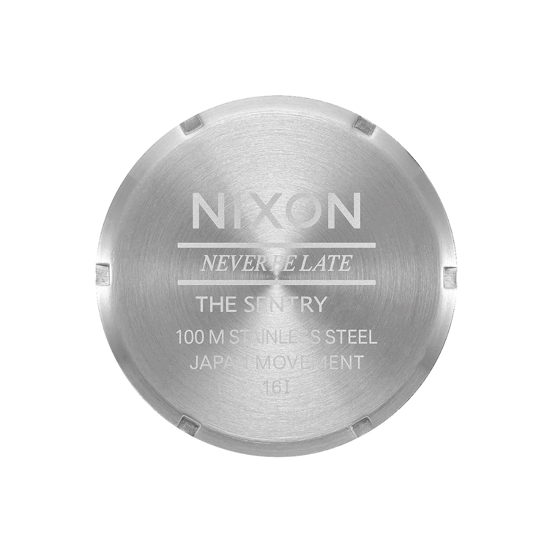 Nixon Sentry SS Unisex Metal Bands Watches - Silver Cobalt - Image 5