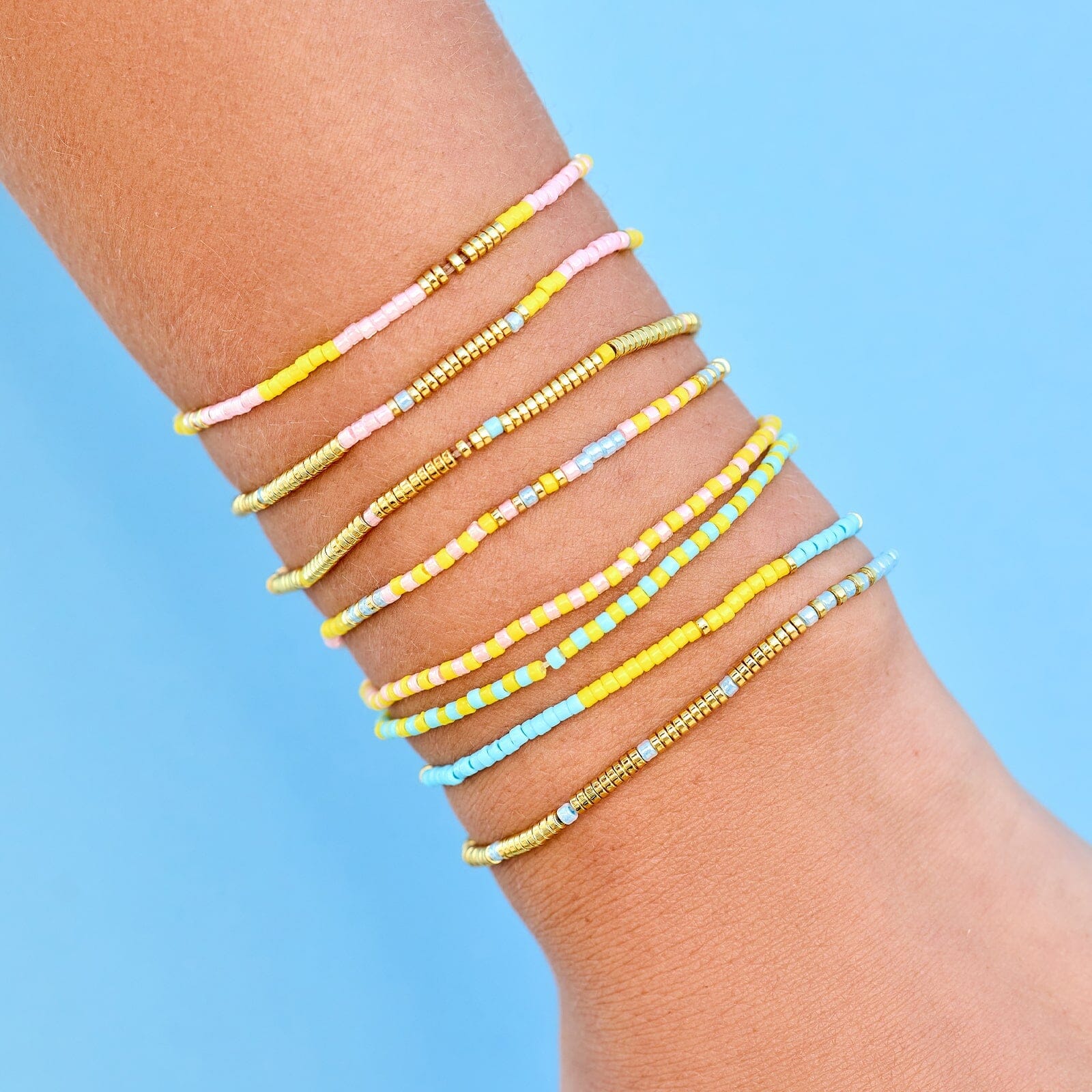 Pura Vida Sunset Beach Mixed Bead Woven Bracelet - Image 4