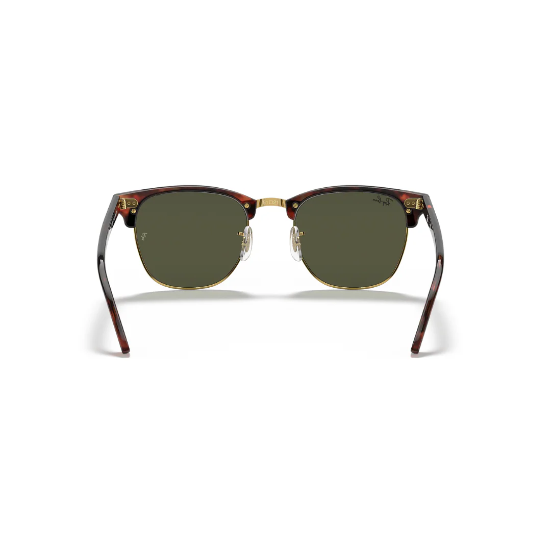 Ray Ban Clubmaster - Men's Sunglasses - Mock Tortoise Arista, G-15 Green - Image 4