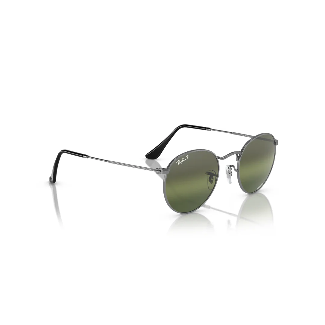 Ray Ban Round Metal Gunmetal, Polar Clear Gradient Dark Brown - Image 3