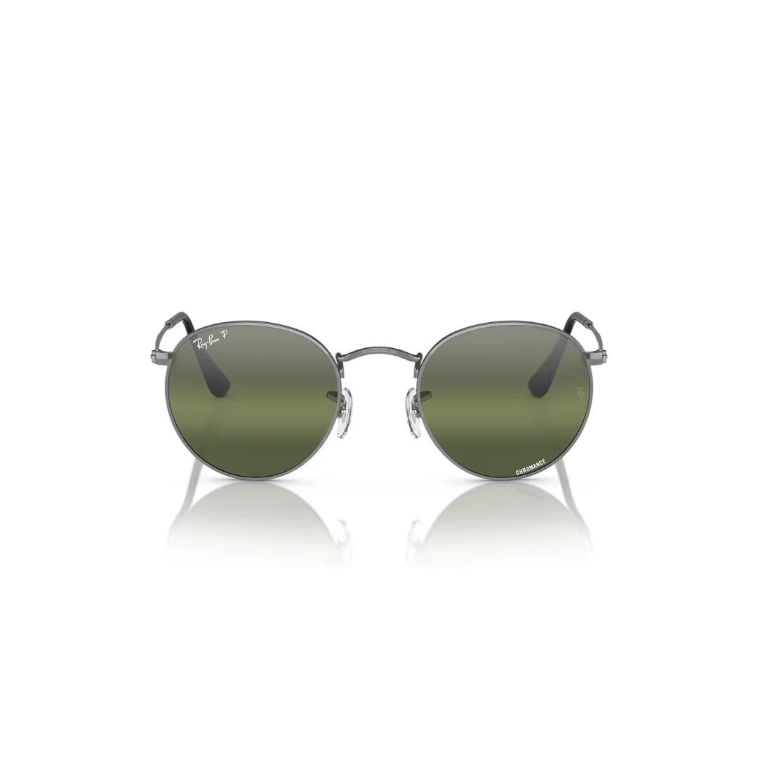 Ray Ban Round Metal Gunmetal, Polar Clear Gradient Dark Brown - Image 6