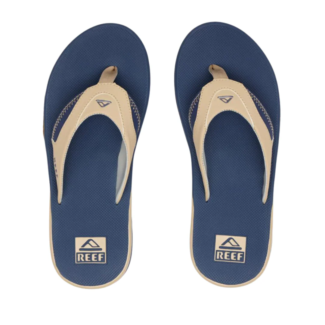 Reef Mens Fanning Flip Flops - Tan/Navy/Tan - Image 2