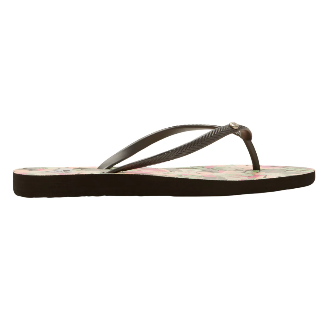 Roxy Bermuda Print Flip Flops - Black/Pink/Soft Lime - Image 3