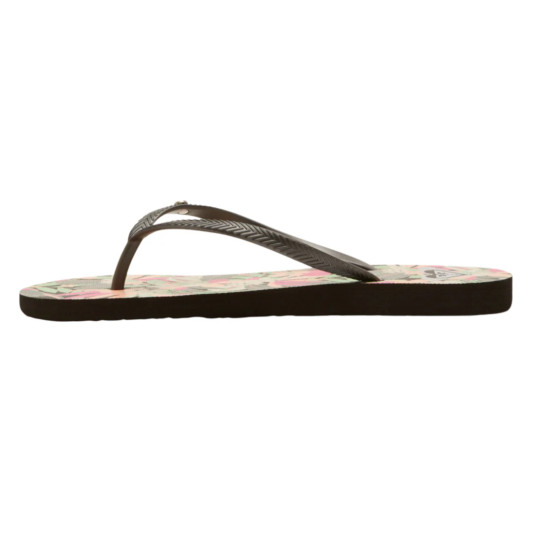 Roxy Bermuda Print Flip Flops - Black/Pink/Soft Lime - Image 4