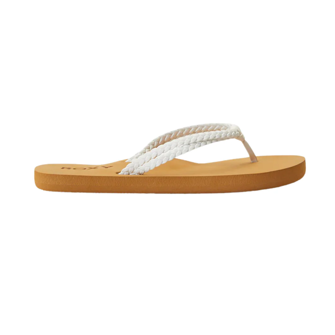 Roxy RG Costas II Youth Girls Flip Flops - White - Image 3