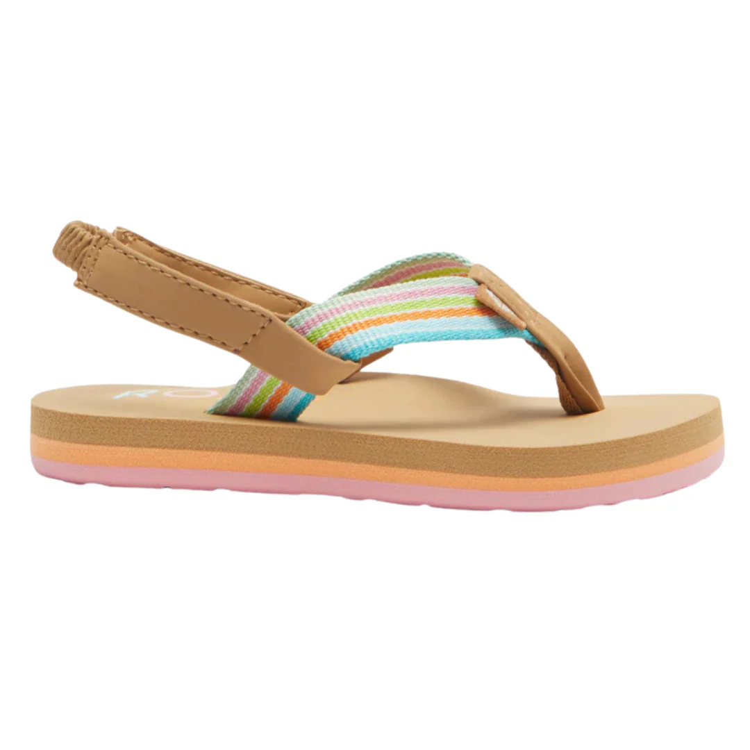 Roxy Toddler Colbee Sandals - White/Orange/Pink - Image 2