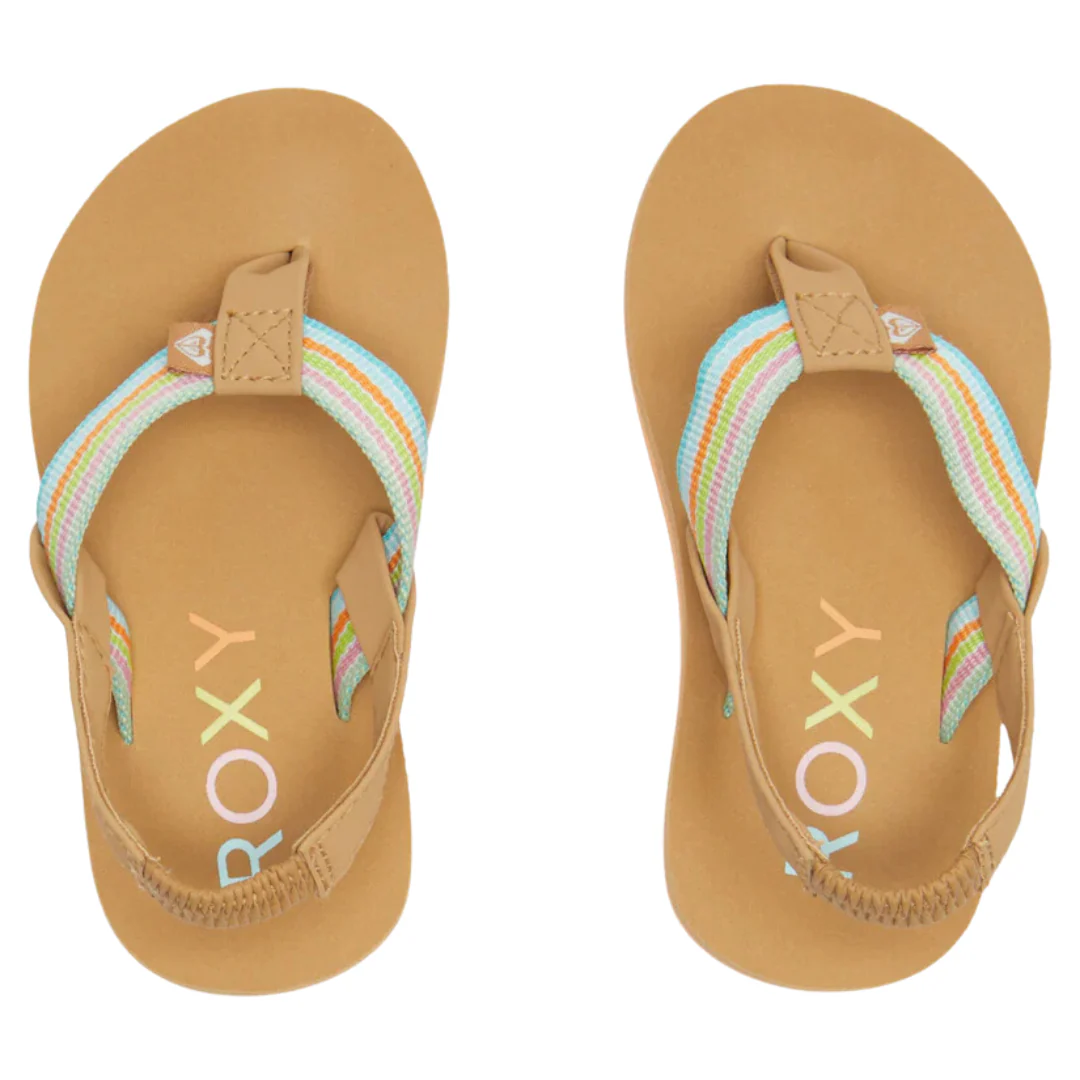 Roxy Toddler Colbee Sandals - White/Orange/Pink - Image 3