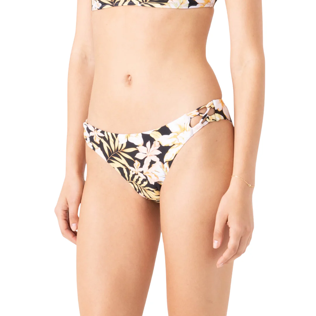 Roxy Women's  Tropical Lace Side Hipster Full - Black Multi - Image 2