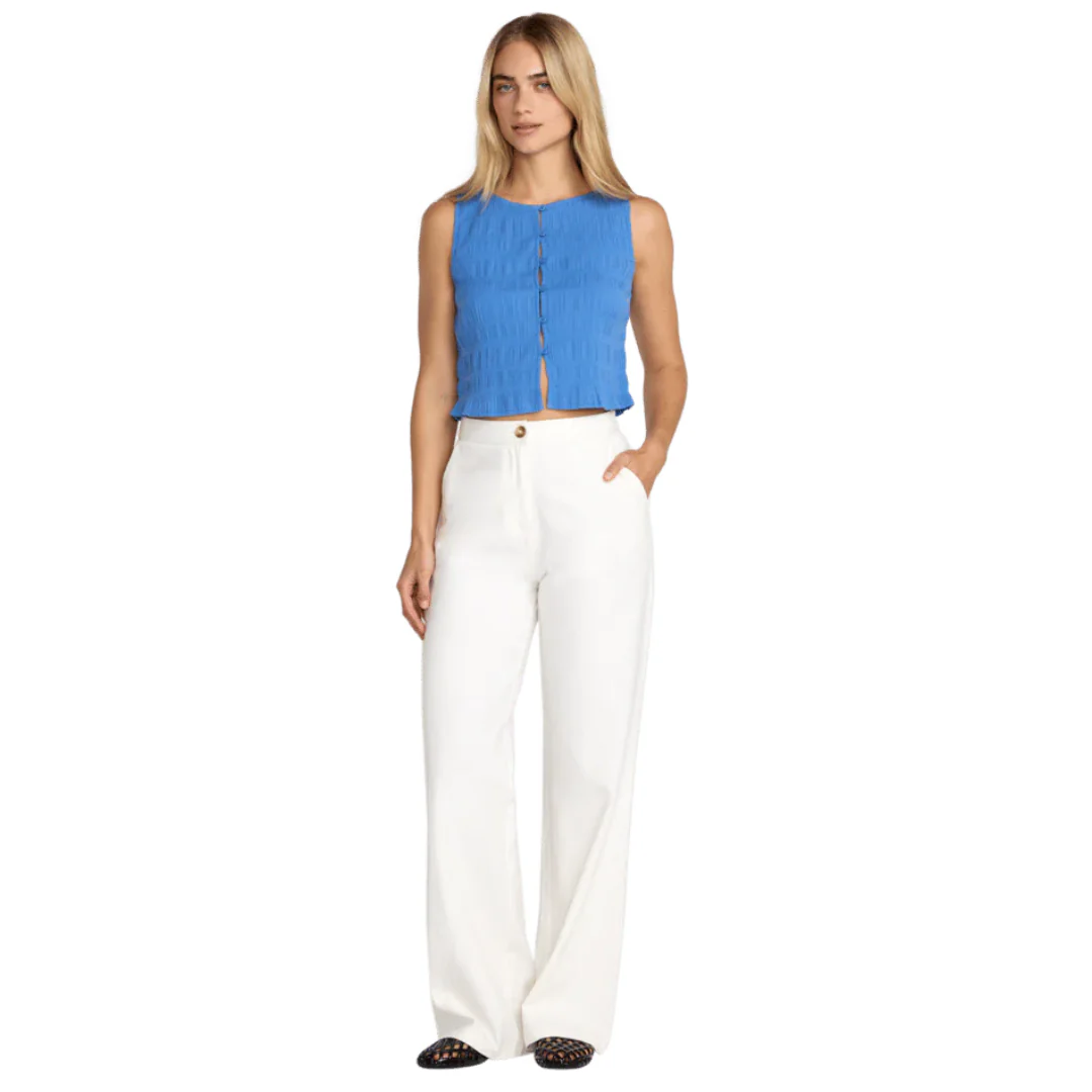 RVCA Women's Scrunch Top - Blue Relic