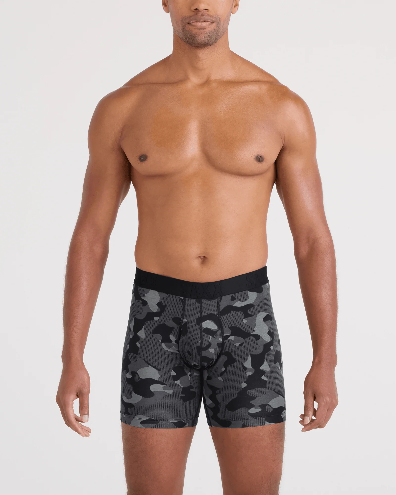 Saxx Men's Droptemp Cooling Cotton Boxer Brief Fly - PEBBLE CAMO-GRAPHITE - Image 3