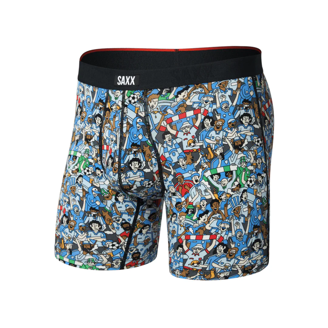 Saxx Men's Vibe Xtra Soft Comfort Boxer Brief Fly - Footy Fans-Multi