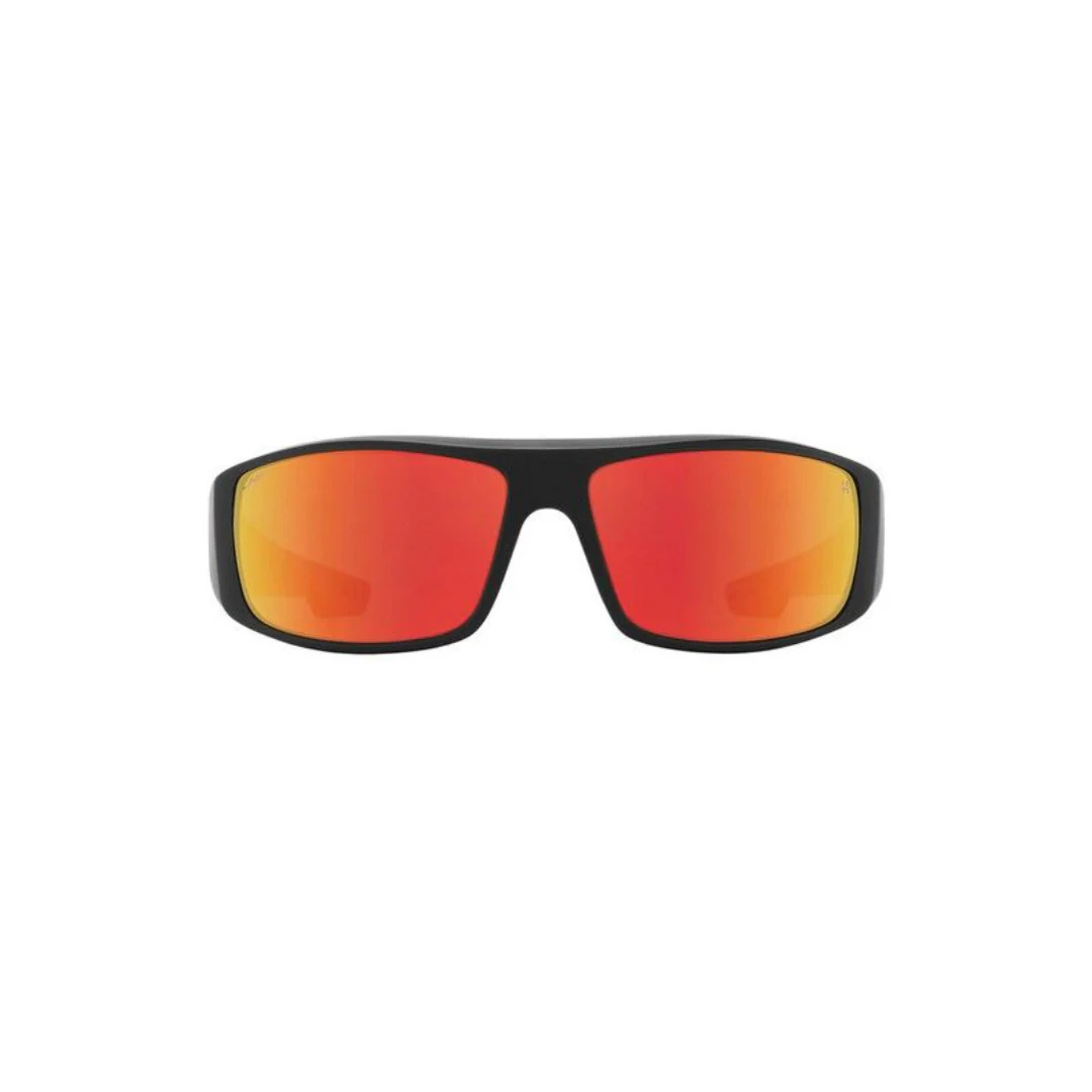 Spy Boo Johnson Logan Sunglasses - Matte Black Orange Flames Happy Gray Green Red Mirror - Image 2