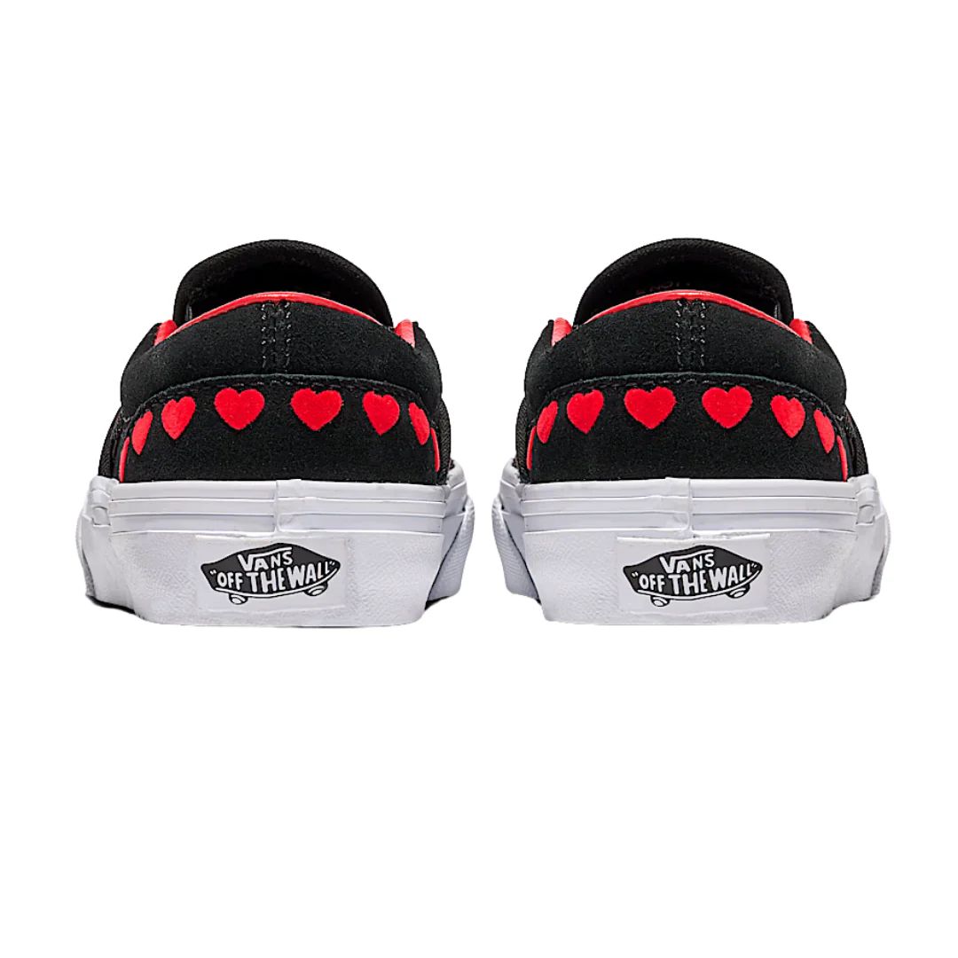 Vans Kids Classic Slip On Shoes - Hearts Black/Red - Image 3