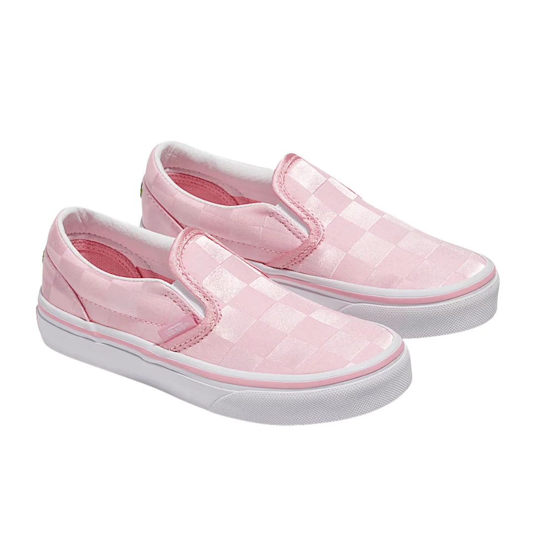 Vans Kids Classic Slip On Shoes - Satin Rose Pink/White - Image 2